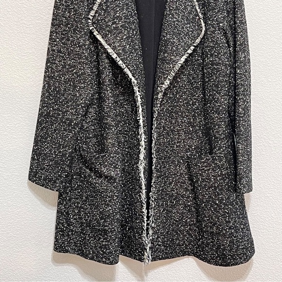 Lane Bryant Woman Black White Open Front Jacket Size 18/20 - Picture 3 of 10